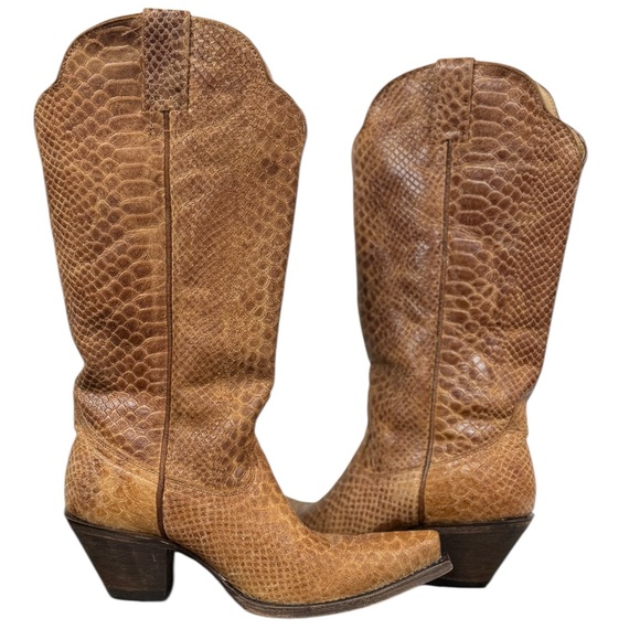 Idyllwind Western Python Snakeskin Cowboy Boho Festival Heeled Boots - Picture 10 of 17